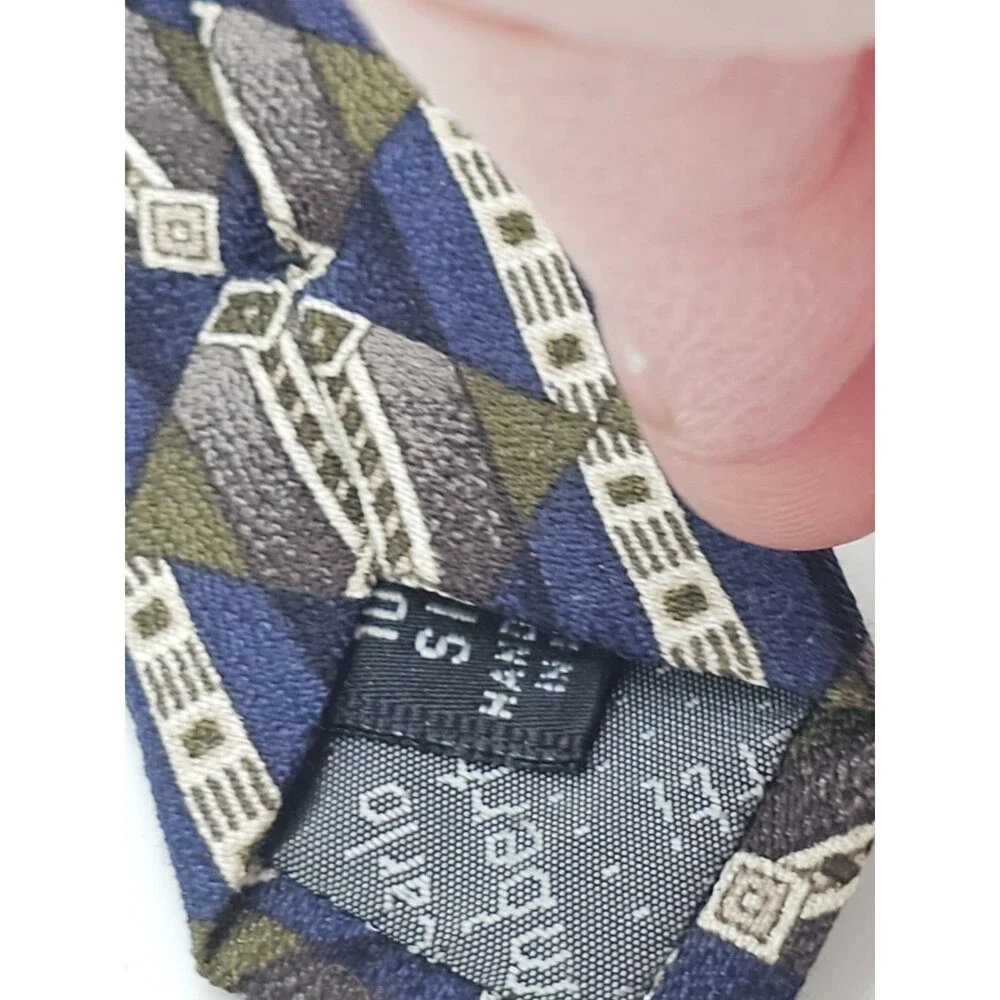 Lamberti Italy Art Deco Necktie Silk Diamond Geometric Vintage Handmade